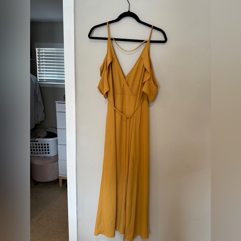 Carly Jean Los Angeles Mustard Wrap Dress - Picture 4 of 5